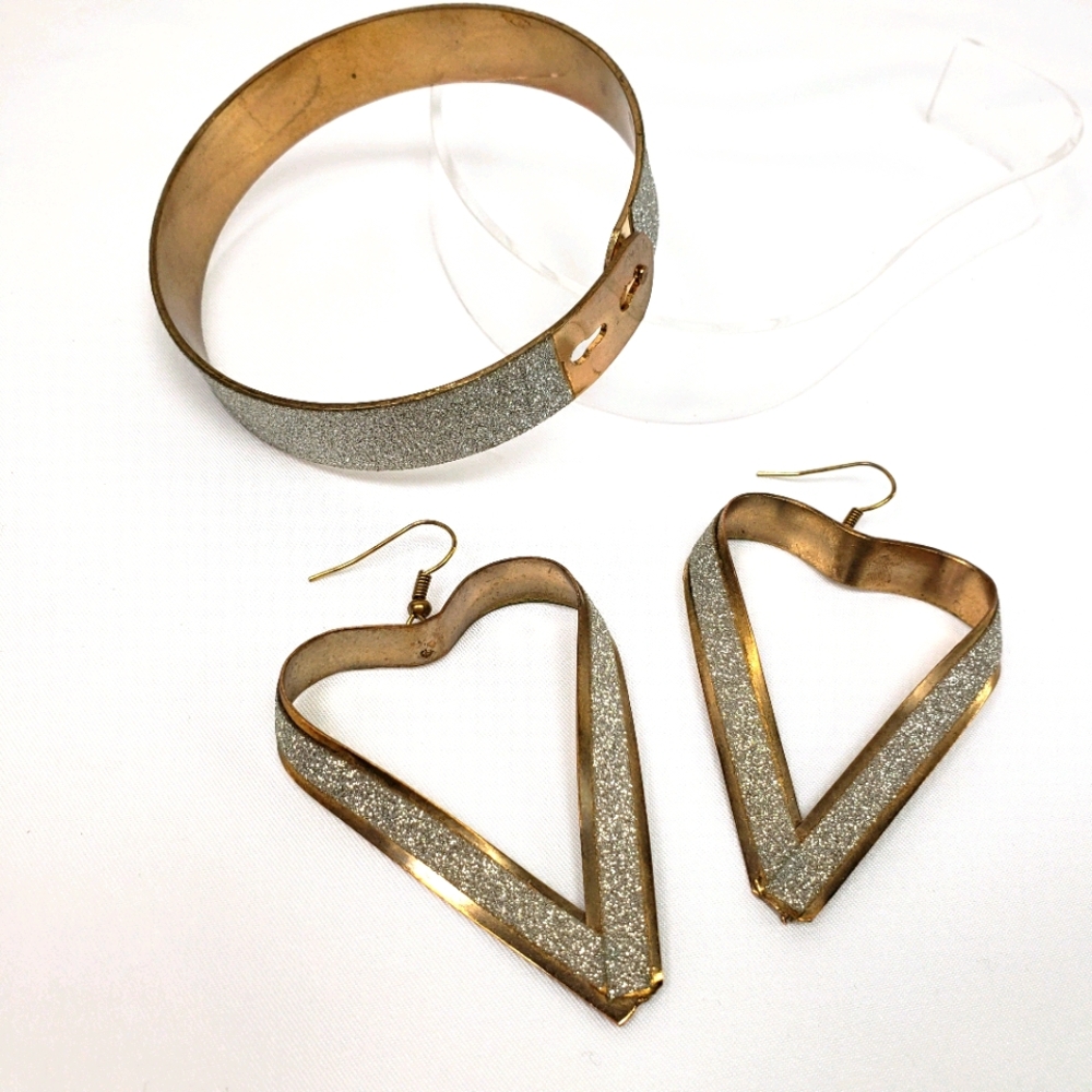 Heart Earrings & Bangle